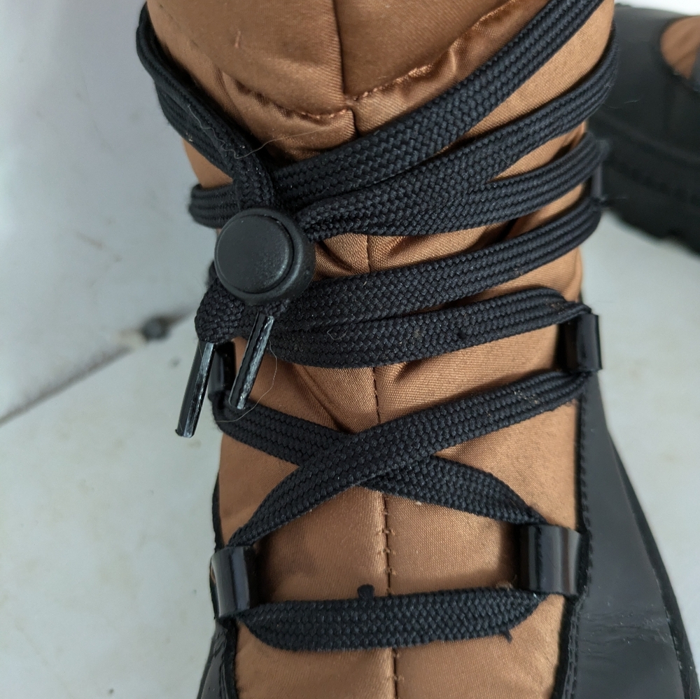 Scotch & Soda Rugged Chic Winter Snow Boots Bungee Lace  Quilted sz 38 - Picture 5 of 12